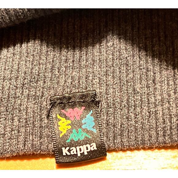 Kappa Pullover Hoodie Size L Two Tone Gray Stripe Pink Glitter Logo Cozy Lounge - Picture 10 of 10